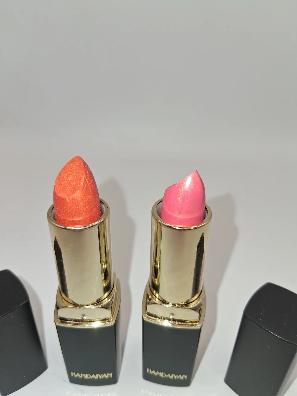 Muse Two-Tone Lipstick Duo — Coral Orange & Shimmer Pink